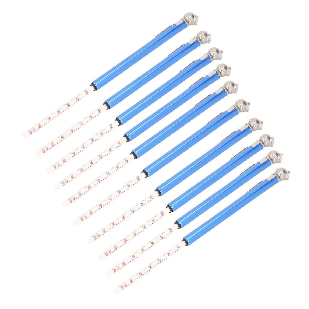 10 шт., карандашный манометр для шин, 3 диапазона, 4 сторонние шкалы, прибор для проверки давления в шинах для автомобилей и велосипедов