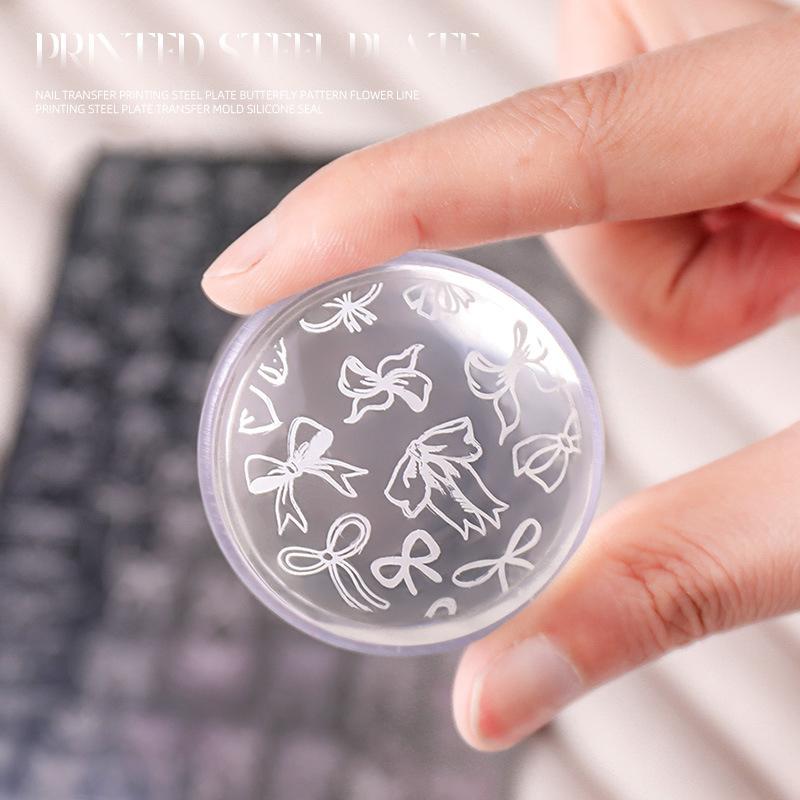 Diverse Ribbon Strap Bowknot Tie Nail Stamping Plates Nail Art Template For Diy Nail Decor Stencils Stainless Steel Stamp Tools