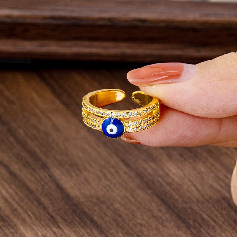 Oil Dripping Devil's Eye Ring Women's Simple Ring