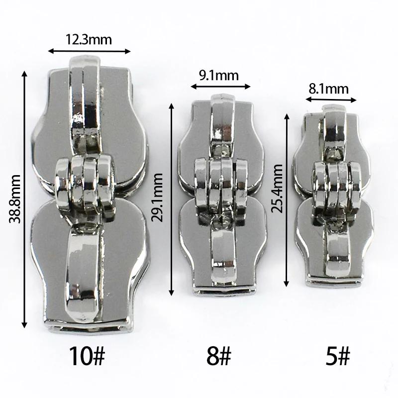 2/5/10 пар 5# 8# 10# Блокируемые нейлоновые слайдеры для молнии Двойное отверстие Безопасная блокировка молнии для багажа Застежка-пуллер Ремонтный аксессуар