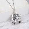 1pcs Fashion Gothic Vinage Rib Cage Necklace Anatomical Skeleton Heart Goth Punk Unique Retro Pendant Necklace For Men Women