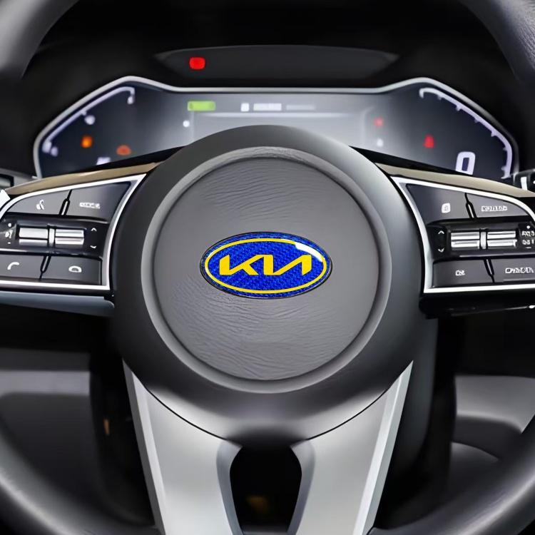 QZGF3 1pcs 3D newest KIA KN carbon fibre steer wheel emblem Sticker Car Steering Wheel Car Interior Emblem Car styling Accessories