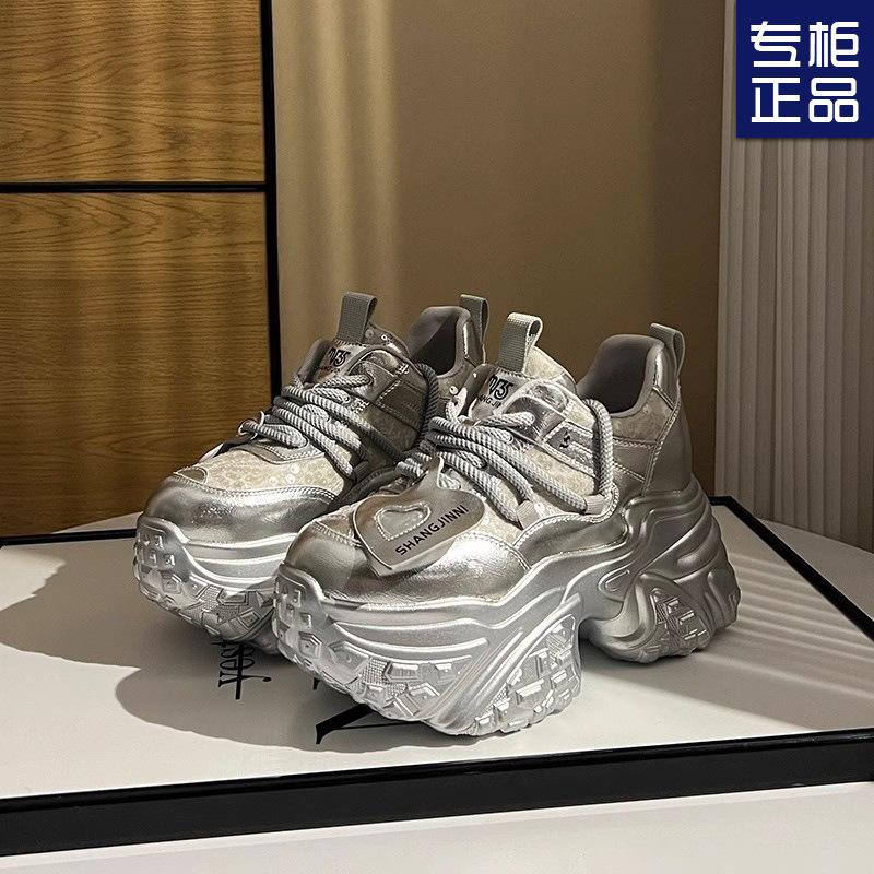 2025 Spring New Casual Fashion Platform Dad Shoes Women's Inner Height Increase Women's Shoes Versatile Sports and Leisure Shoes