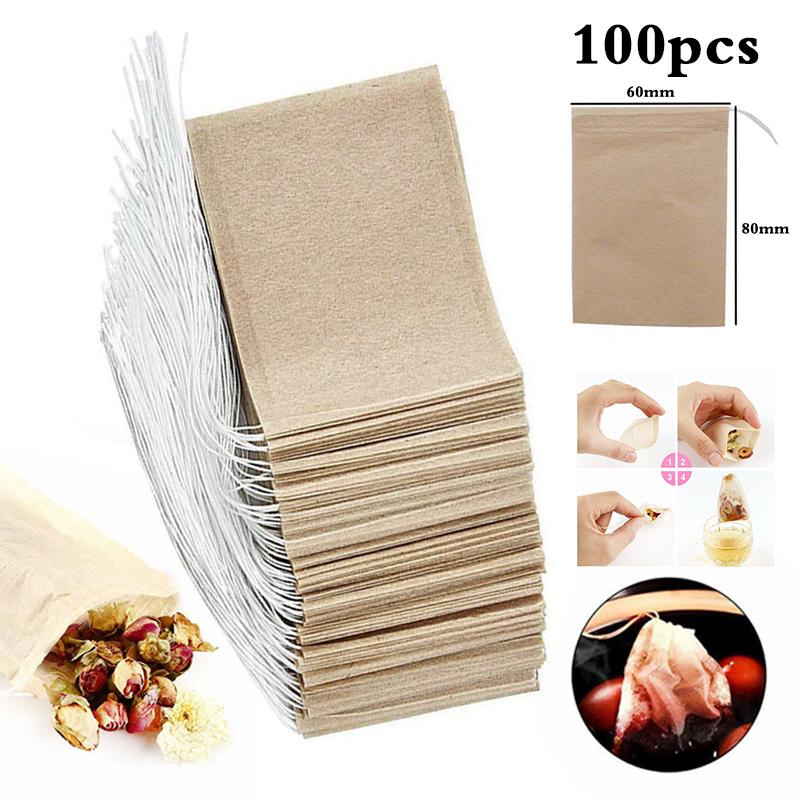 100 шт. 6*8 см пакетики для чая, бумажные пакеты для кофе, травяной порошок