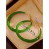 Luxury Vintage Red Enamel Splash Circle Earrings High End Feel Exaggerated Large Ear Circle Autumn Winter Arrival 2025
