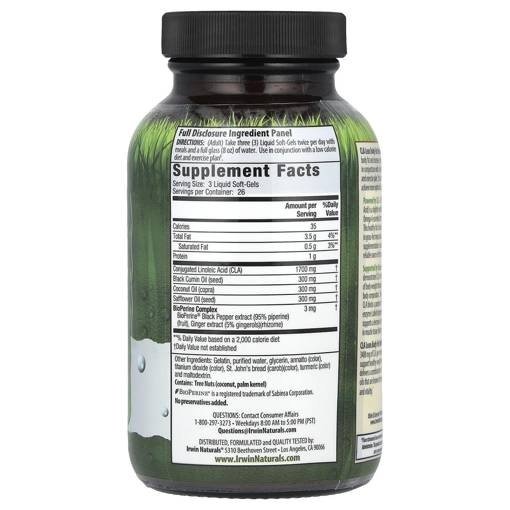 Irwin Naturals C.L.A. Lean, Body Fat Loss, 80 Liquid Softgels