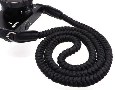 Ремень для камеры INPON Paracord Ремень для камеры INPON Paracord Вязаный шейный ремень на плечо с круглым чехлом для камер Черный диаметр провода 13 мм Всего