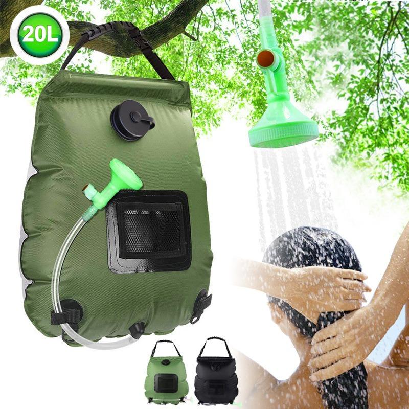 20L Solar Powered Heat Absorbing Shower Bag, Outdoor Camping Shower Water Bag, Wash Bag