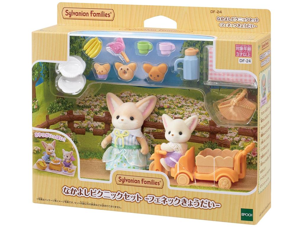 Sylvanian Families Набор кукол и мебели Пикник Фенек ST Mark Возраст 3 и Игрушка Sylvanian Epoch "Дружелюбный - Лис" DF-24 Сертифицировано, Вверх, Кукольный домик,