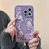 Чехол-держатель с милым фиолетовым цветком и кроликом для Iphone 14 Pro Max 13 11 12 14 Plus, невидимый кронштейн с кроликом, чехол для телефона