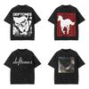 Новое поступление Мужская одежда Ohms Белый Пони Deftones Рок-группа Стиранная Футболка с коротким рукавом с круглым вырезом Y2k Мужская одежда Camisetas