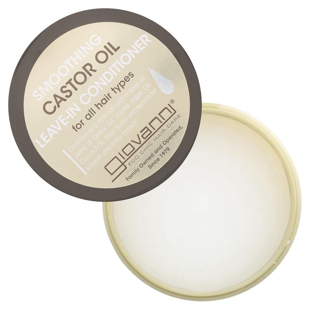 Giovanni Smoothing Castor Oil Leave-In Conditioner, for All Hair Types, 11.5 Fl Oz (340 Ml)