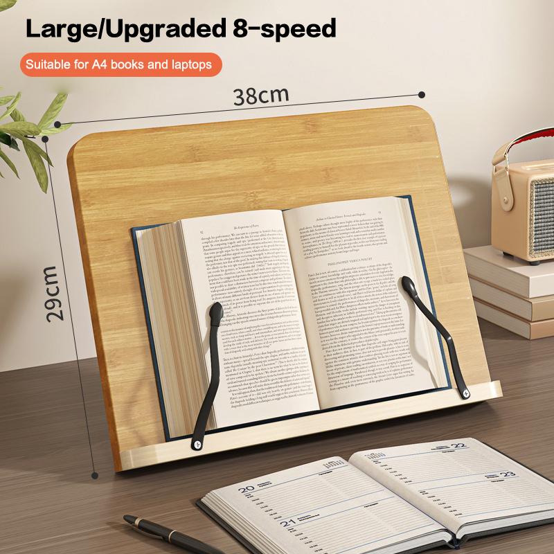 Adjustable Wood Reading Rest Tablet Book Holder Foldable Cookbook Reading Sturdy Book Stand Textbooks Lightweight Book Stand