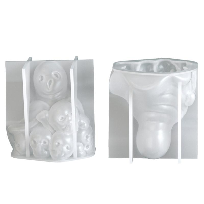 3D Штабелируемая Силиконовая Форма для Черепов и Костей, Устойчивая к Высоким Температурам, для Хобби, Изготовления Шоколада, Мыла, Ароматических Свечей