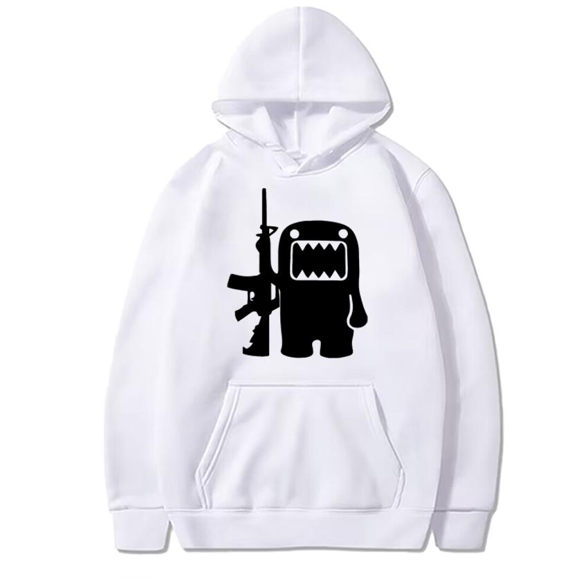2025 New in Funny Domo Kun AK47 Printed Hoodies Men women harajuku vintage Sweatshirt Unisex Casual Fleece Long sleeve pullovers