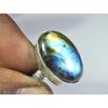 Natural Blue Labradorite Gemstone 925 Solid Sterling Silver Ring Size US-5.5 PG-255