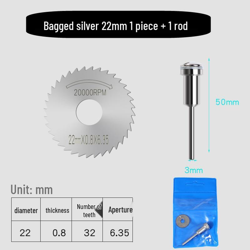 High-Speed Steel Circular Saw Blade Set for Wood, Plastic & Metal - Miniature Size for Hand Drills & Electric Grinders