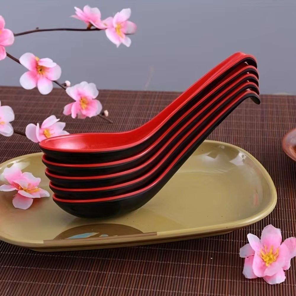1/5/10pcs Heat-resistant Soup Spoon Drop-resistant Tablespoon Practical Ramen Spoon Bar