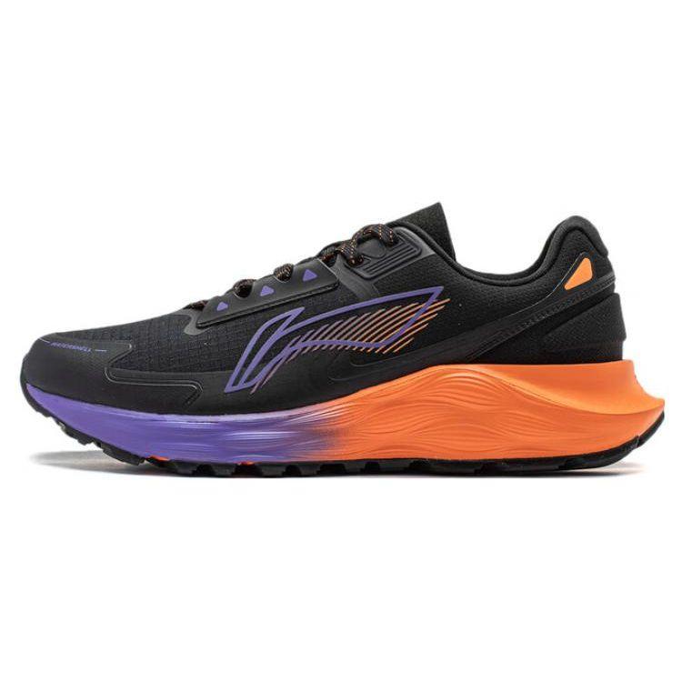 Li-Ning Yufeng Comfortable Versatile Shock Absorbing Non-Slip Wear-Resistant Low-Top Running Shoes Men Sneaker Black Orange Purple ARST055-3