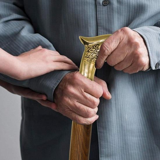 Деревянная трость с латунной ручкой - дизайн орла - размер 36 дюймов для всех возрастных групп