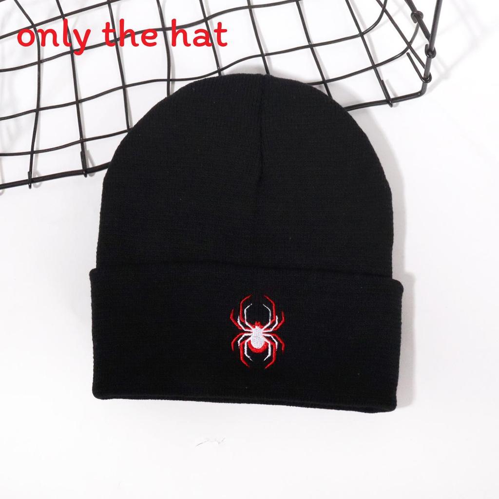 Street Style Spider Pattern Knitted Cap With No Brim For Winter Casual Wear