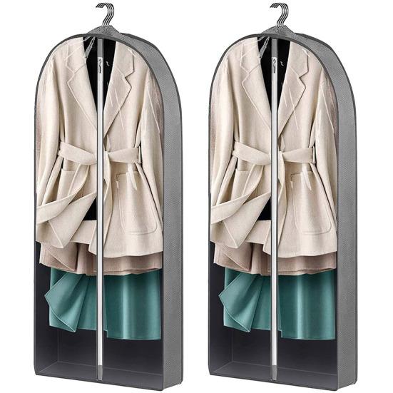 2 шт., прозрачные сумки для одежды, утолщенные, вместительные, водонепроницаемые, гладкие, на молнии, пылезащитные, для организации чехла для шкафа