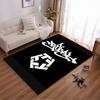 Tribal Graffiti Black and White Art Rug Non-slip rug suitable for living room and bedroom sofas.