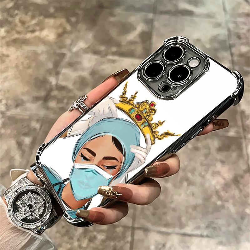 Мультяшный чехол для телефона с покрытием "Доктор Медсестра" для iPhone 16 17 Pro Max Air 16E 14 15 Plus 12 13 Mini Противоударная крышка с Airbag