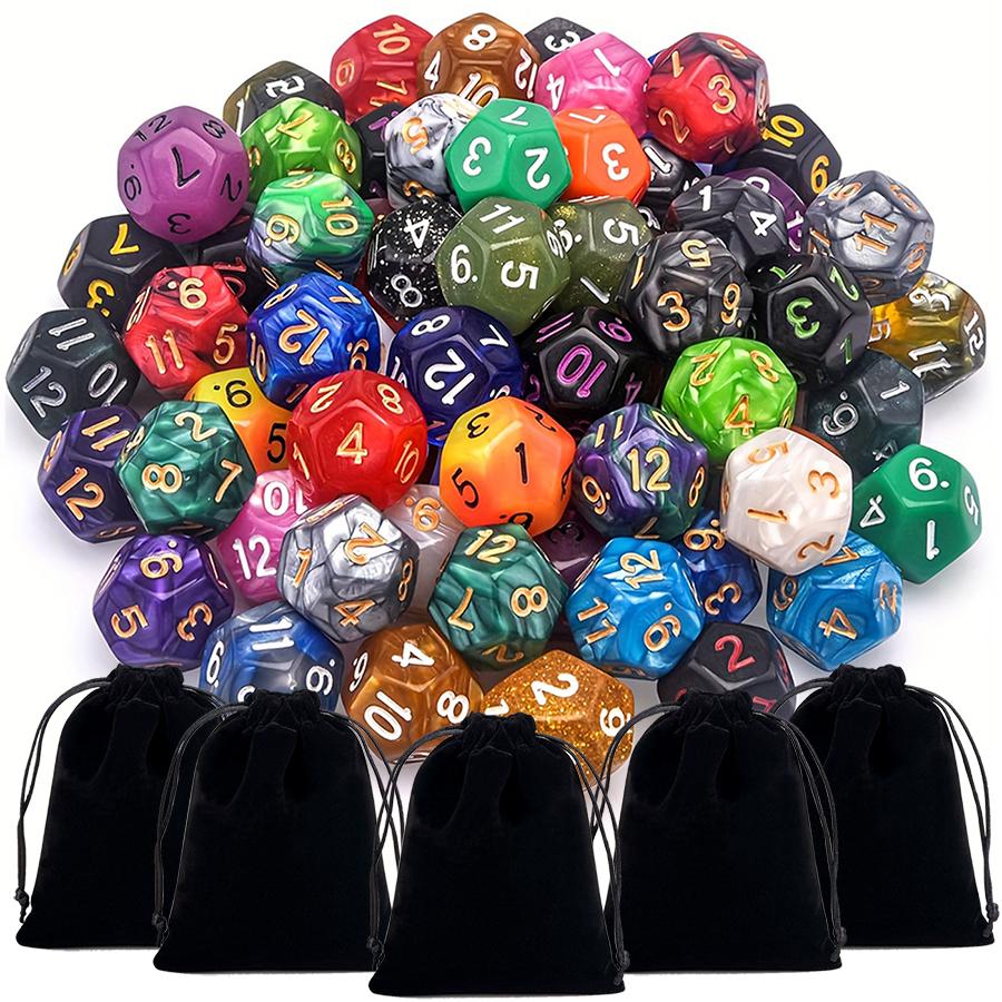70pcs Polyhedral Dice Set with Black Storage Bag Color Number Polyhedra Dice RPG D&D Role-playing Games Accessories