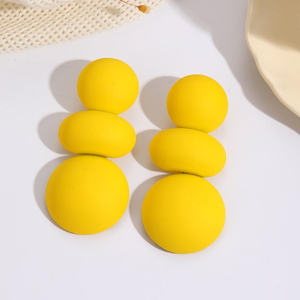 Преувеличенные атмосферные серьги, Металлические гладкие геометрические круглые серьги, Легкая роскошь и высококлассные женские серьги с темпераментом