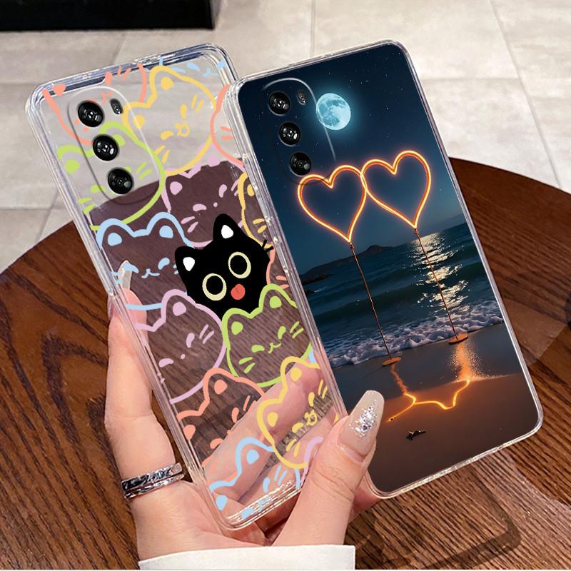 Phone Case For Motorola Moto G62 5G Soft Silicone TPU Clear Viral Popular Coconut Tree Painted Casing Shockproof Cover