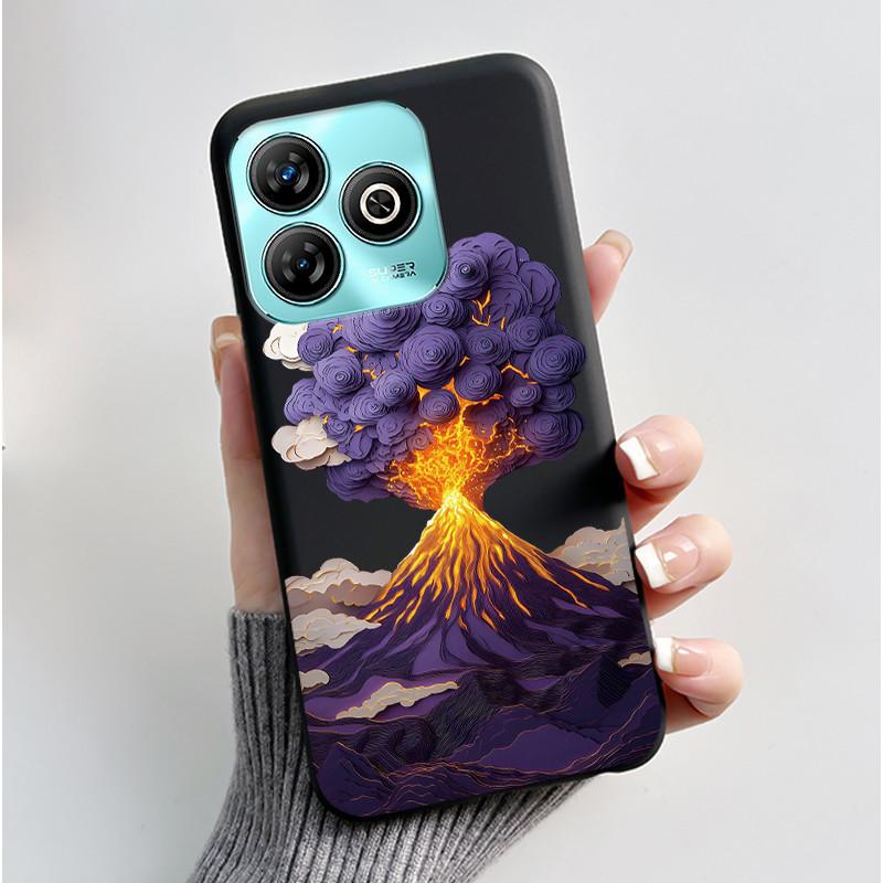 Милый Мультяшный Чехол Для ZTE Blade A75 4G Печатный Корпус Защитная Крышка Мягкий Силикон Черный Корпус