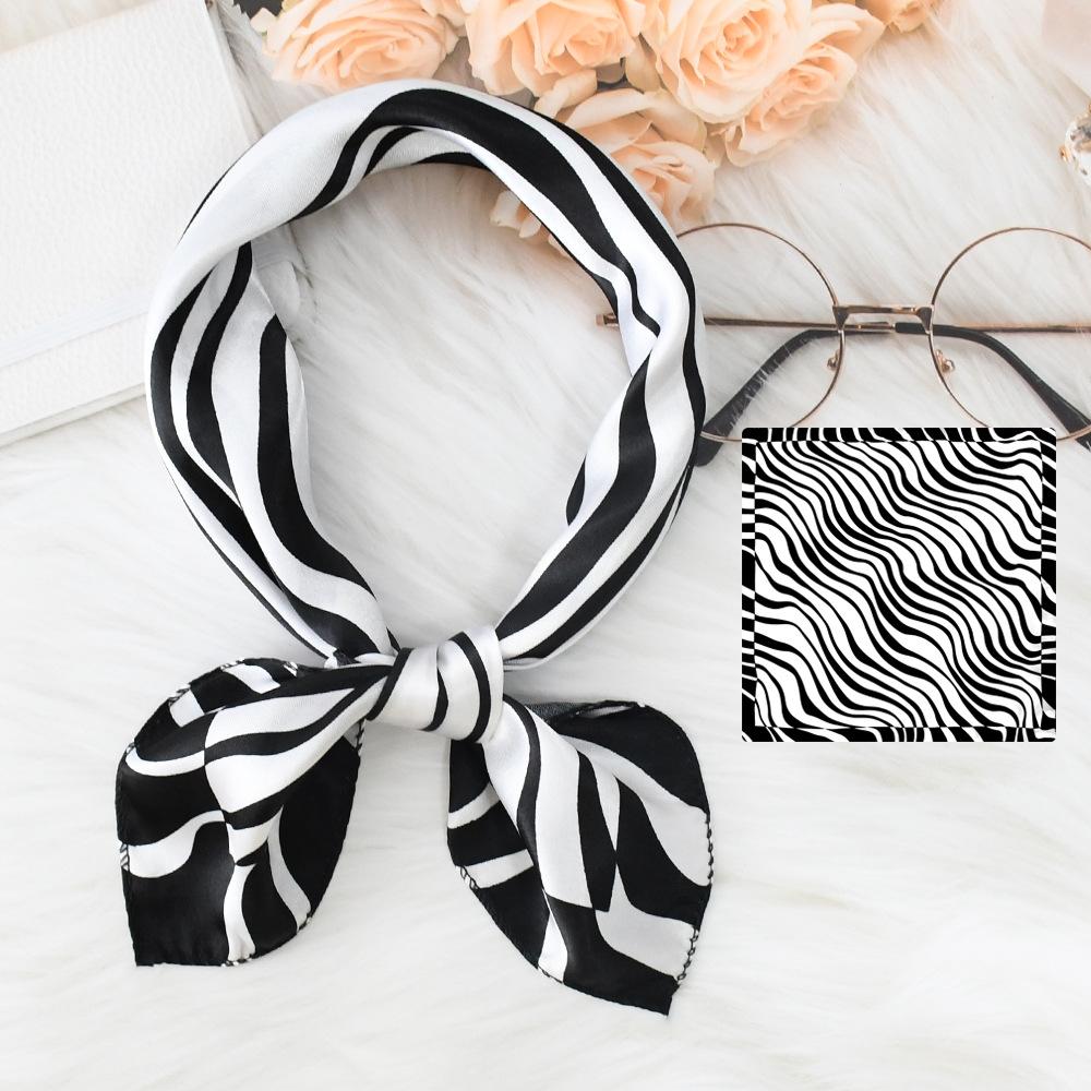 Новый модный высококачественный шелковый шарф квадратный шарф цепочка имитация шелка 50x50 маленький шарф для женщин