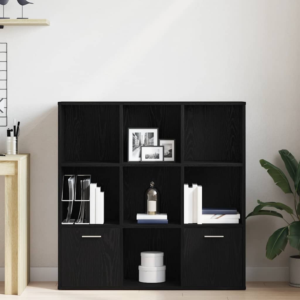 Bookshelf Black Oak Effect 98x29x97.5 cm Engineered Wood