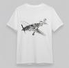 Men's Fashion Classic T-Shirt Technical Aircraft Line Art Blueprint Oversize Tee