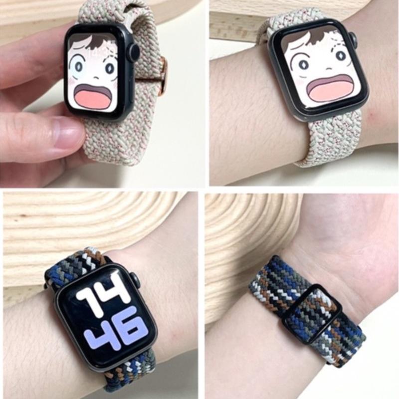 Стеклянный корпус плетеный ремешок Solo Loop для Apple Watch 45/44 41 40 мм 42 мм 38 мм эластичный браслет для Iwatch Series 8 Se 7 6 5 4 3