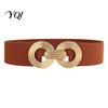 Decorative Belt for Outfits 75cm Women's Elastic Waist Belt, Wide Stretch Fashionable with Stylish Cincher Women Geometric Metal Buckle, Dress Corset