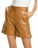 Short Brown Stylish Leather Pant 100%Genuine Cocktail Party Women Designer Wear