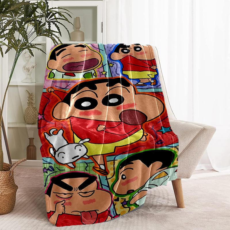 Crayon Shin Print Blanket - Soft & Comfortable, for Bedroom, Travel, Sofa, Home Decoration - Birthday Christmas Gift for Friend