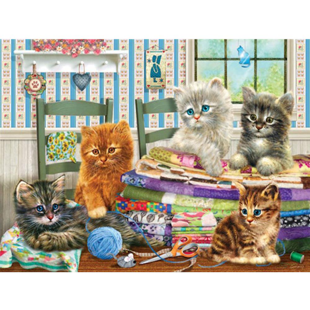 Полный квадратный дрель Алмазная вышивка кошка Кухня Книги по искусству горный хрусталь ремесленная алмазная живопись животное рукоделие домашний декор