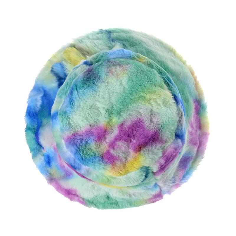 Трансграничная внешняя торговля мужская и женская мода искусственный кролик плюш модный тренд шляпа-ведро теплая шляпа тай-дай шляпа-ведро осень
