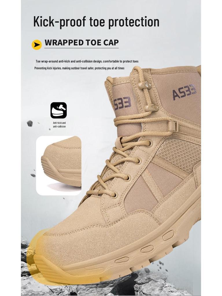 Мужские тактические военные ботинки большого размера для улицы - Песочные спортивные повседневные ботинки