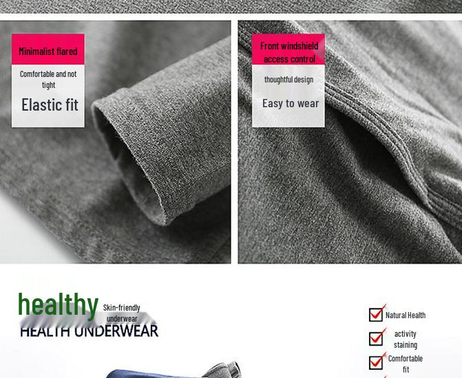 Мужской облегающий хлопковый фланелевый комплект базового слоя - Молодежное тонкое осеннее термобелье с круглым вырезом