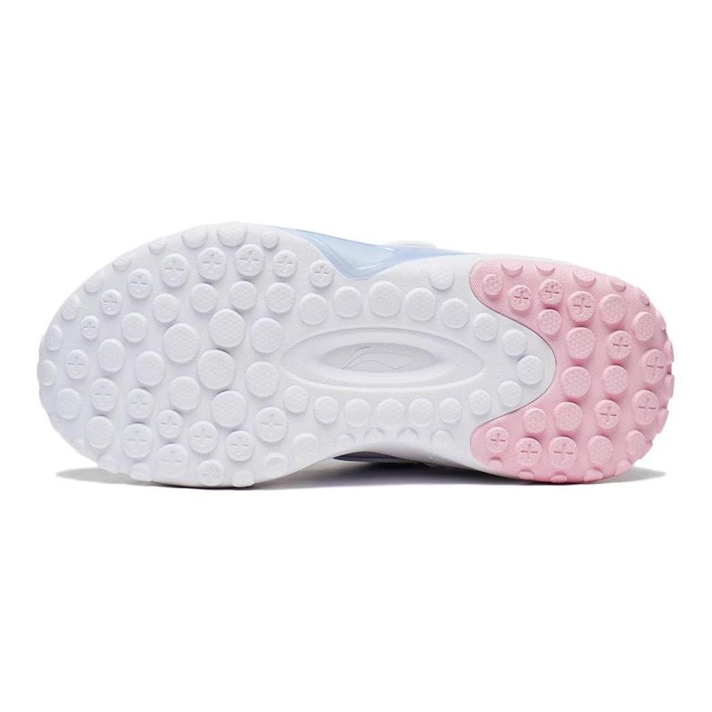 Li Ning Kids Non-Slip Shock Absorbing Wear-Resistant Casual Shoes Kids Sneakers White Blue Pink YKNT048-2