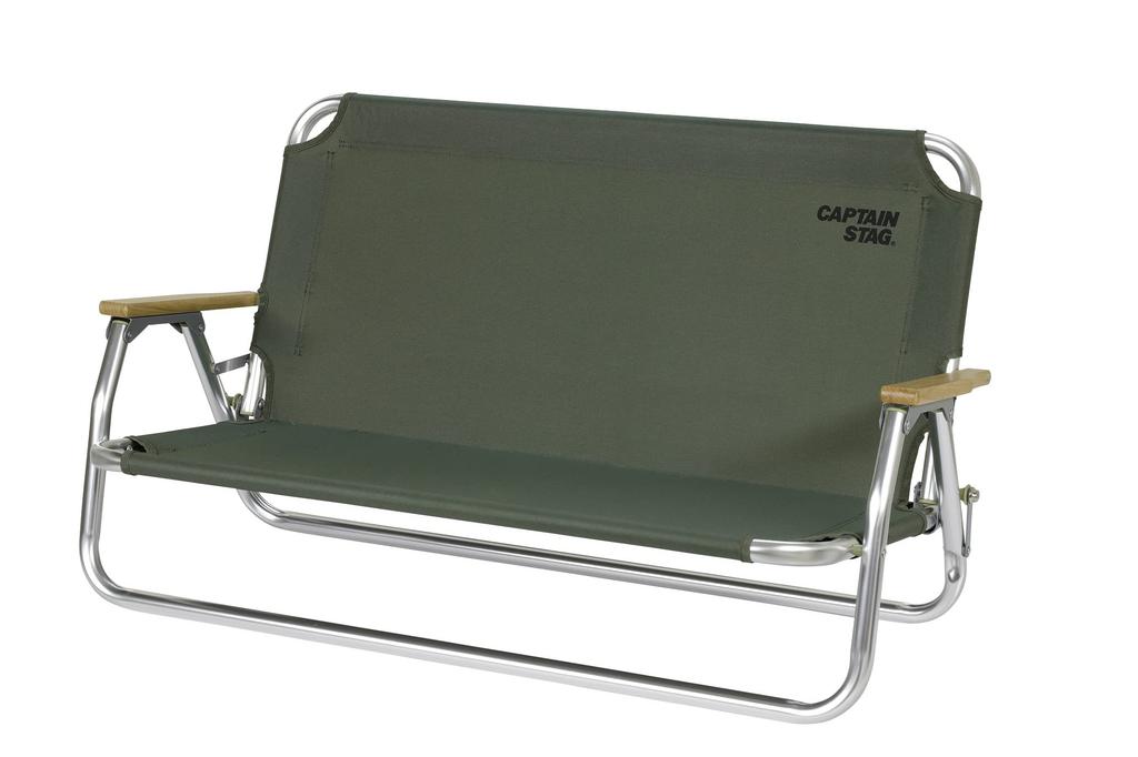 CAPTAIN STAG Bench Low Bench Aluminum with Back Grand Low Bench Olive Width X Depth 560 X Height 560 Mm UC-1854 1,025