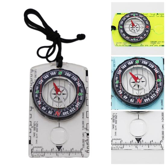 Уличный компас с увеличительным стеклом, линейкой, шкалой, многофункциональный, для кемпинга, пеших походов, туризма, выживания, ориентирования, навигационный инструмент