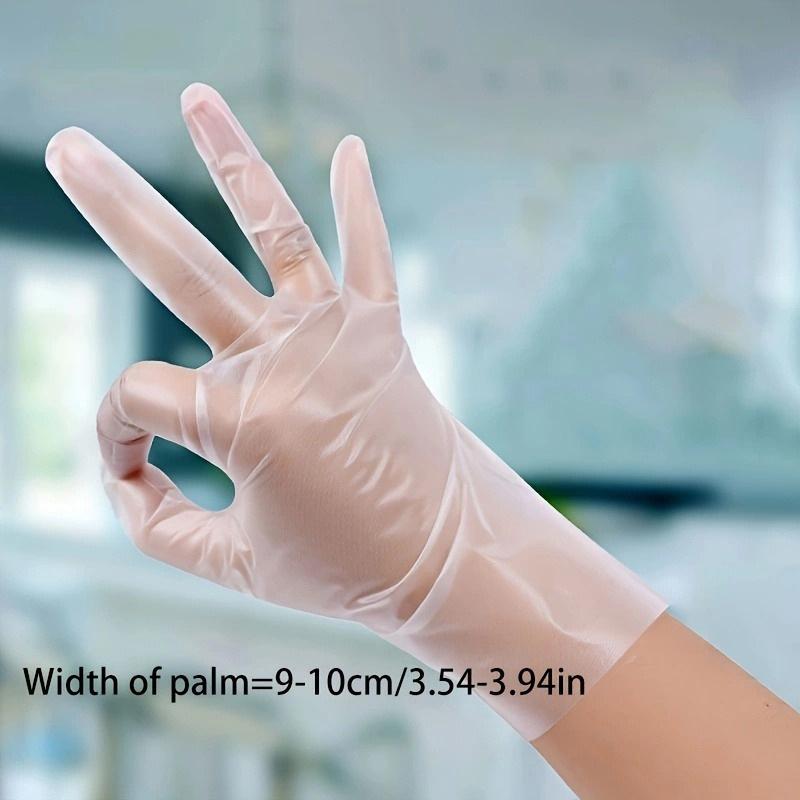 Premium TPE Disposable Gloves-Thick, Transparent & Food Grade for Kitchen, Clean, Baking & Beauty Salons-Waterproof, Latex-Free