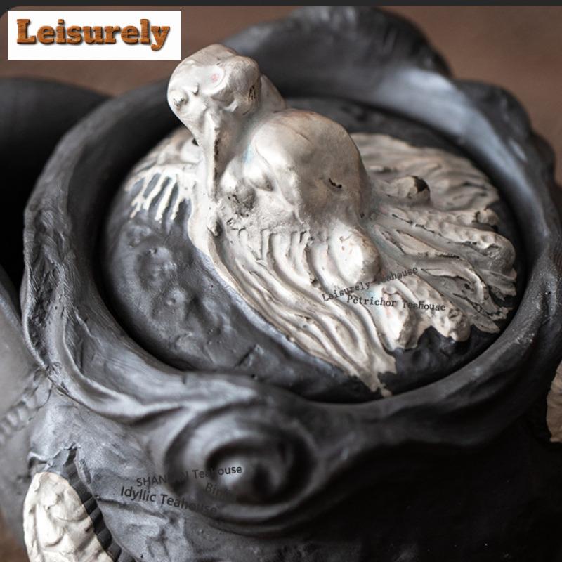 Благоприятный Дракон Цзыша Портативный Чайный Набор Полный Набор Антикварный Набор для Чайной Церемонии Набор Чайник и Чайные Чашки Чайная Посуда Принадлежности Ремесленный Подарок