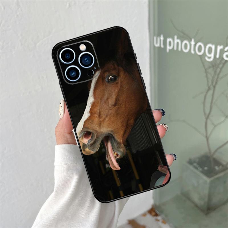 Смешной Человек-Лошадь Животное Силиконовый Мягкий Чехол Для iPhone 17 Air 11 14 15 16 Pro Max 13 12 Mini 16 Plus 16e Задняя Крышка
