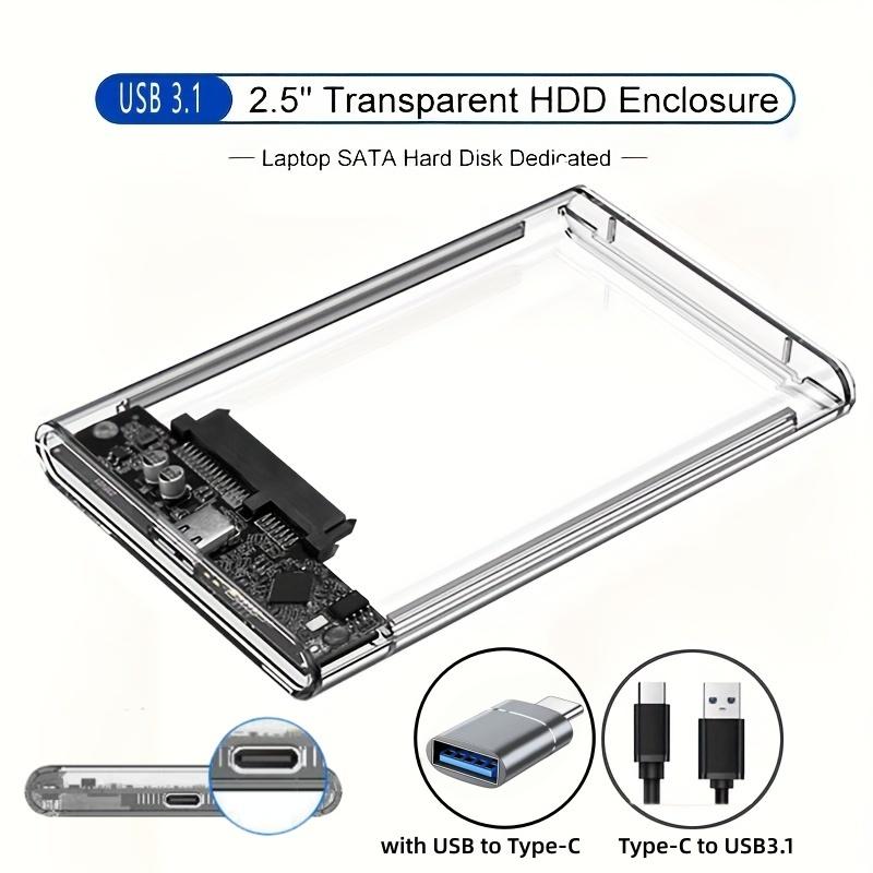Xiaomi 2.5-inch Mobile Hard Drive Enclosure USB 3.0/Type C HDD Case for 9.5mm 7mm SATA III II I, Support UASP High Speed, Tool-Free